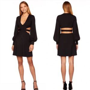 SUSANA MONACO Deep V Center Open Back Dress Black NEW Size S